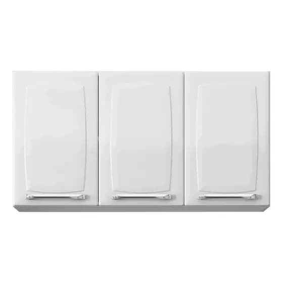 Armário de Cozinha Itatiaia Luce Aéreo Suspenso 3 Portas Branco De Parede Multiuso