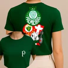 Camiseta Camisa Feminina Palmeiras Torcedor  Time Verdão Futebol Esportiva Gola Redonda 100% Algodão