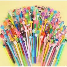 Kit 10/15/20/25/30 Canetas Fofa Gel Ponta Fina Papelaria Kawaii Criativa Material Escolar Coleção
