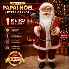 Papai Noel Gigante 1 Metro Linha Premium Decoração Natalina Luxo Enfeite De Natal Luxuoso Comércio