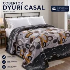 Manta Cobertor Dyuri Plus Casal 180x220cm Estampado Macio Quente Toque Aveludado Premium