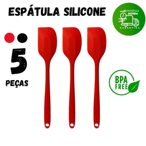 Jogo Espatula Pao Duro Raspadora de Silicone Confeitaria Casa Cozinha Buffet Restaurante Pascoa