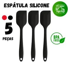 Kit com 3 ou 5 Espatula Pao Duro Raspadora de Silicone Confeitaria Pascoa Casa Cozinha Buffet