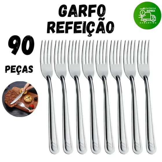 Kit 90 Garfo de Mesa em Aço Inox Perfeito para Refeições Em Seu Restaurante Cozinhas e Bares