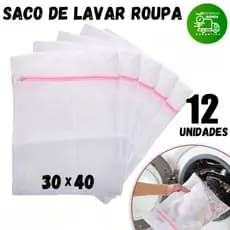 Kit 12/9 Saco Lavar Roupa 30x40 para Lavadora Maquina Roupa Delicada Intima Tanquinho