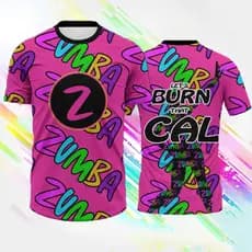 Camiseta de Dança Feminina de Verão com Manga Curta Zumba HMAA