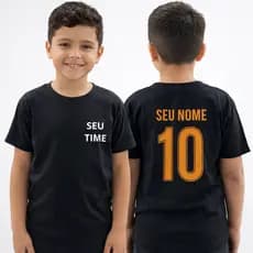 Camiseta De Time Personalizada Infantil Leve Confortável 100% Algodão