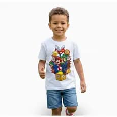 Camisa Camiseta Divertida Estilo Gamer para Crianças 100% Algodão Macia é confortável!