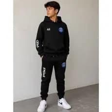 Kit Conjunto Moletom Canguru + Calça PSG Masculino Conjunto Peluciado Inverno Casual UNISSEX