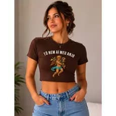 Cropped Unissex academia casual 100%Algodão confortável Blusa Cropped moderno Envio Imediato