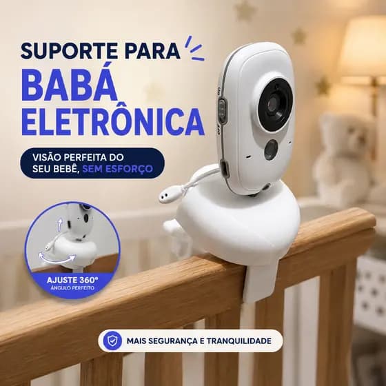 Suporte Babá Eletrônica Universal Encaixe VB603 Câmera Monitor Bebê Base Encaixe Seguro Ajuste Berço