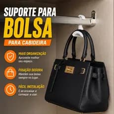 Suporte Organizador Multiuso Gancho Pendurar Cabideiro Porta Bolsa Mochila Reforçado Acessório Guarda Roupa Prático
