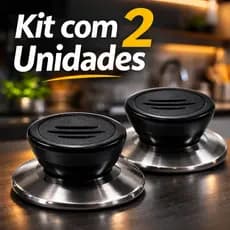 Pegador Tampa Panela Preto Inox Kit 2 Pomel Resistente