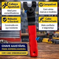 Chave 2 Pino Universal Ajustável Para Esmerilhadeira Lixadeira