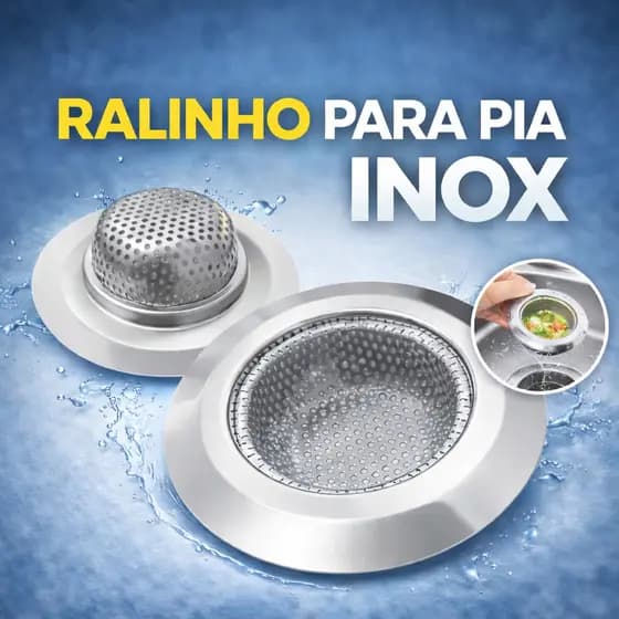 Ralo Para Pia De Cozinha Inox Cestinho 9cm Ralinho Premium