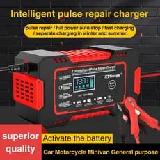 Carregador De Bateria  12v bivolte Inteligente Digital 4ah até 100ah Carro Pickup Jet Ski Etc de chumbo-ácido Universal