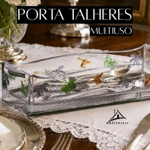 Porta talheres Pequenos Voadores Cristal  Colorido Mesa Posta envio rápido