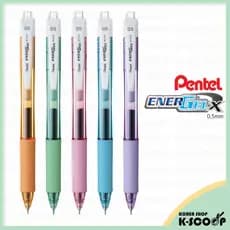 Caneta Gel Retrátil Pentel EnerGel X Pastel 0.5mm BLN105-Suave , Secagem Rápida , Sem Manchas