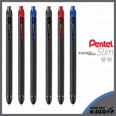 Caneta Gel Pentel EnerGel Slim 0.5mm 0.7mm BLN435R1 BL437R1-Design Ultra Fino