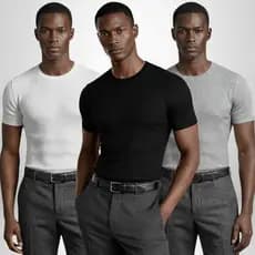 Kit 3 Camisetas Masculinas Canelada Ribana Premium Casual Dia a Dia