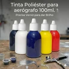 Tinta Poliéster  100ml Automotiva para madeira ferro Base Solvente Múltiplas cores Aerografo