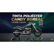 Escolha seu Kit Tinta Candy Preto Boreal Verde/lilás + Base Alumínio graúdo + Verniz 225ml/450ml/900ml