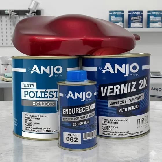 Tinta Automotiva Candy Verniz Varias cores 800ml/400ml+Base Aluminio Graudo 800ml/400ml+Catalisador Lazzuril/Anjo/PPG
