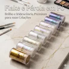 Flake e Perola em pó para Misturar ao verniz Efeito Candy Gingo 1Gr/2Gr/5Gr/10Gr