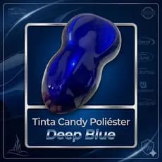 Tinta automotiva base poliéster Candy deep blue + perola azul verniz 225ml/400ml/900ml