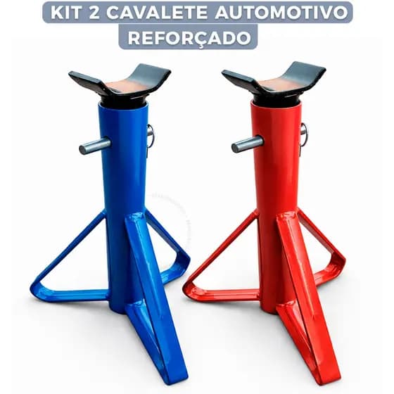 Kit 2 Cavalete Automotivo Reforçado Profissional 2 Toneladas Apoio Seguro Veículos Passeio
