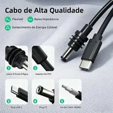 Cabo Usb-c P/ Dc Starlink Mini 65w-100w Pd 2m 5m Prova Dágua