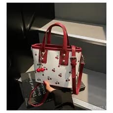 Bolsa feminina com estampa de cerejas frescas e doces MGQH