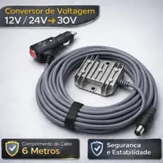 Conversor Dc com Botão P/ Starlink Mini 12/24v 30v 3 Em 1 Veicular 6 metros