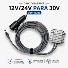 Conversor Dc com Botão P/ Starlink Mini 12/24v 30v 3 Em 1 Veicular 4 metros