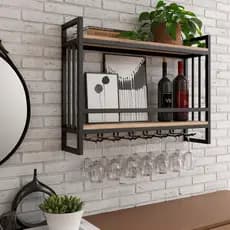Estante Para Garrafas e taças bar Adega Bar Industrial
