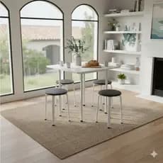 Conjunto Mesa Dobrável Com 4 Bancos Cozinha Jantar Sala