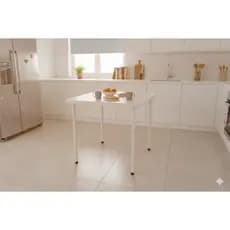 Mesa De Cozinha E Jantar 80x80cm Tampo Branco 30mm