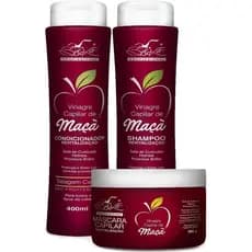 Kit Tratamento Capilar Vinagre de Maçã Belkit  (Shampoo, Condicionador, Máscara e Finalizador)