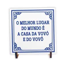 Azulejo 20x20 O Melhor Lugar do Mundo é a Casa da Vovó e do Vovô | Presente para Avós