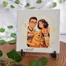 Azulejo personalizado com Ilustração 15x15cm e 20x20cm com Pés
