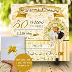 Azulejo Personalizado Bodas de Ouro-50 anos Casados-Com Foto