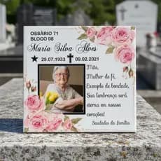Placa Azulejo Lápide para túmulo Mãe com foto personalizada
