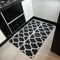 Jogo de cozinha com passadeira e tapete em antiderrapante 3 peças