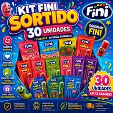 Kit 30 Balas Fini Sortidas Tubes Azedinhas Cítricas 15g Balas De Gelatina