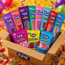 Kit Fini Tubes e Gelatinas 48 Unidades 15g Sabores Variados Doces e Azedinhos