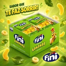 Fini Mini Bananinhas 15g Bala Gelatina Banana Com 12 Unidades