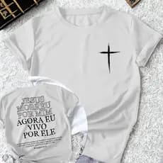 Camiseta Premium Unissex 100% Algodão Vivo Por Ele Envio Imediato