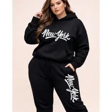 CONJUNTO de moletom calça e blusa estampada new york PLUS SIZE