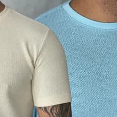 Kit 2 Camiseta Masculina Texturizada Canelada Premium Camiseta Canelada Texturizada Camisa Masculina
