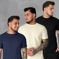 Kit 3 Camiseta Masculina Texturizada Premium Canelada - Camisa Canelada Masculina Elegante